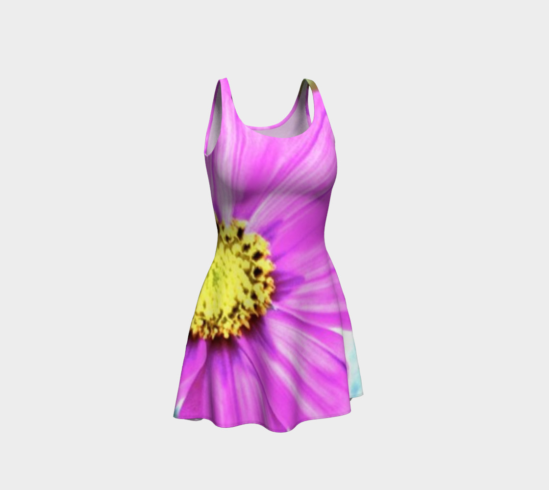 flare pink flower dress 3D preview