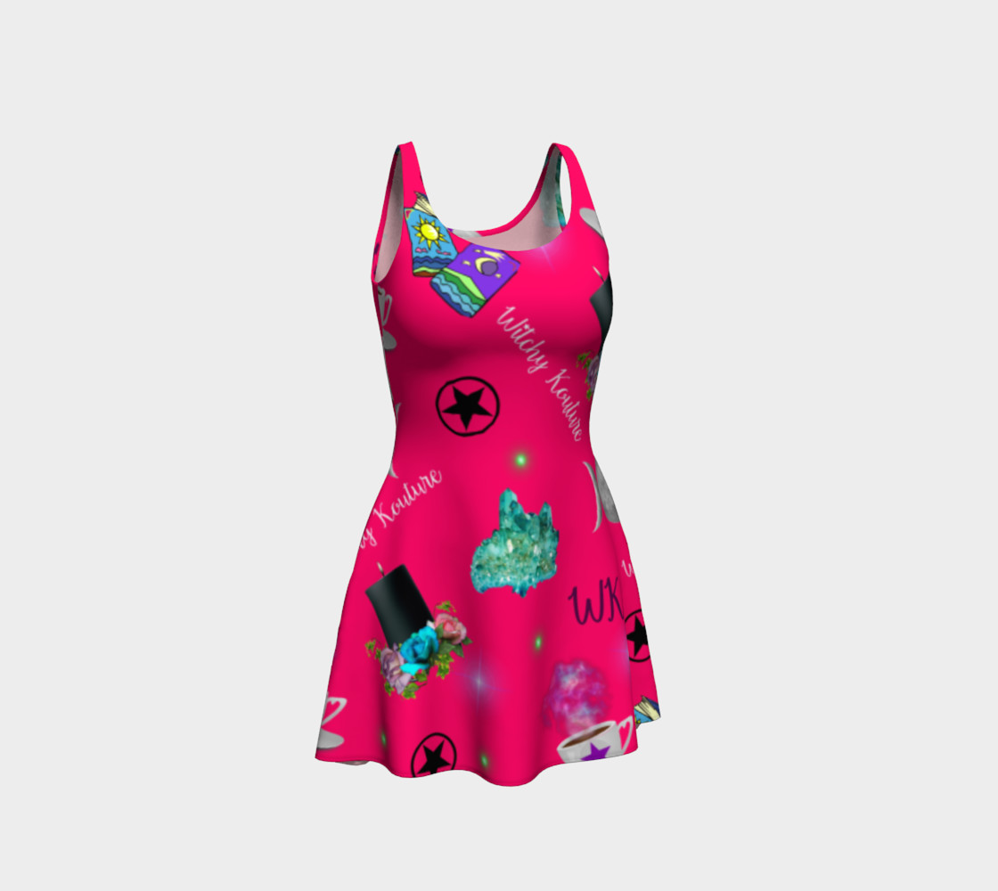 WK #ModernWitchLife Pink Print Flare Dress preview #1