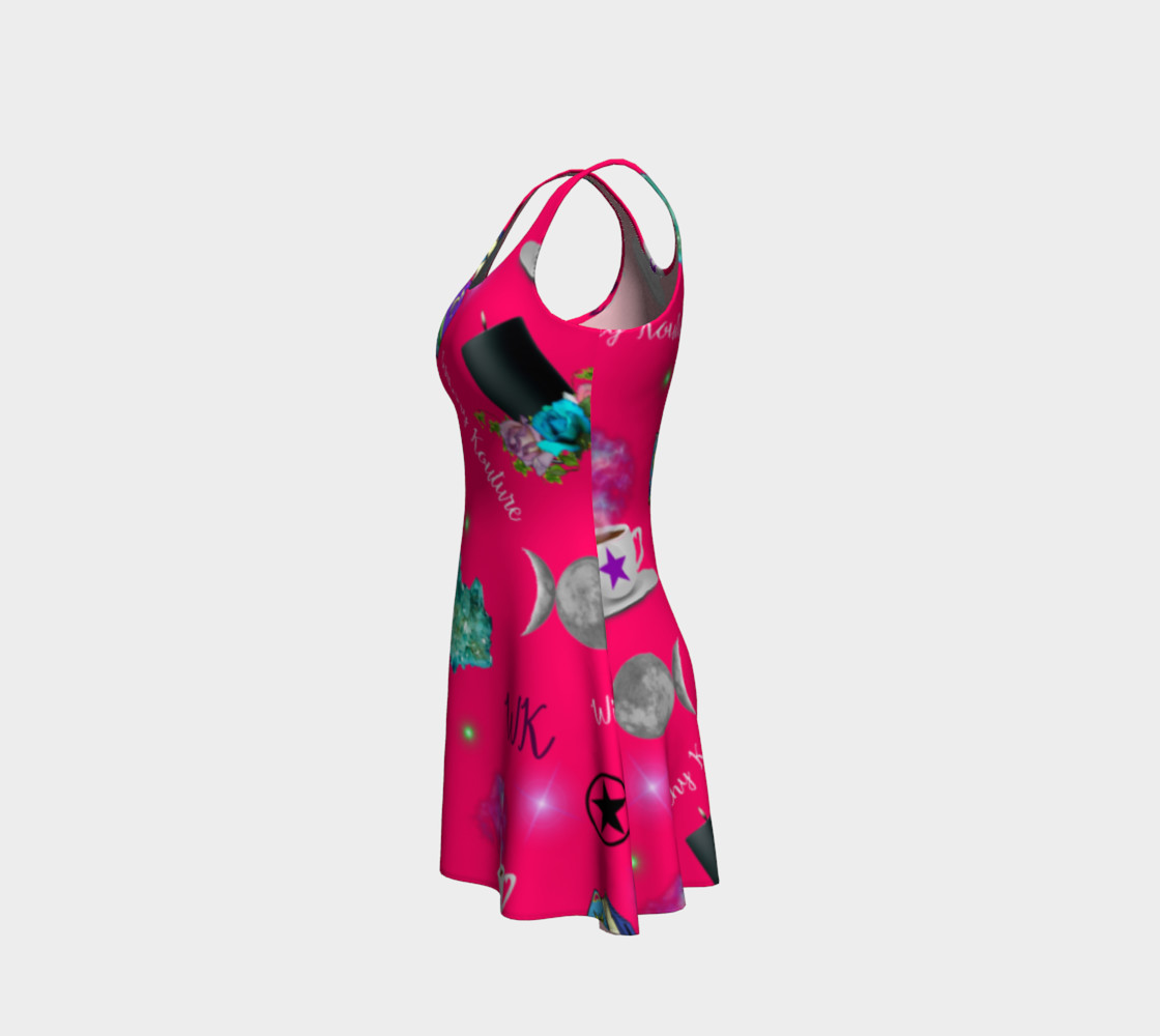 WK #ModernWitchLife Pink Print Flare Dress preview #2