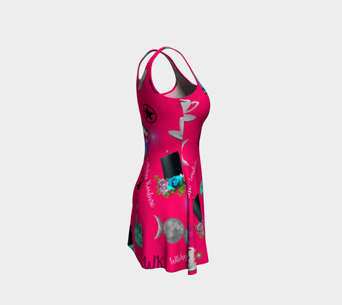 WK #ModernWitchLife Pink Print Flare Dress preview #4