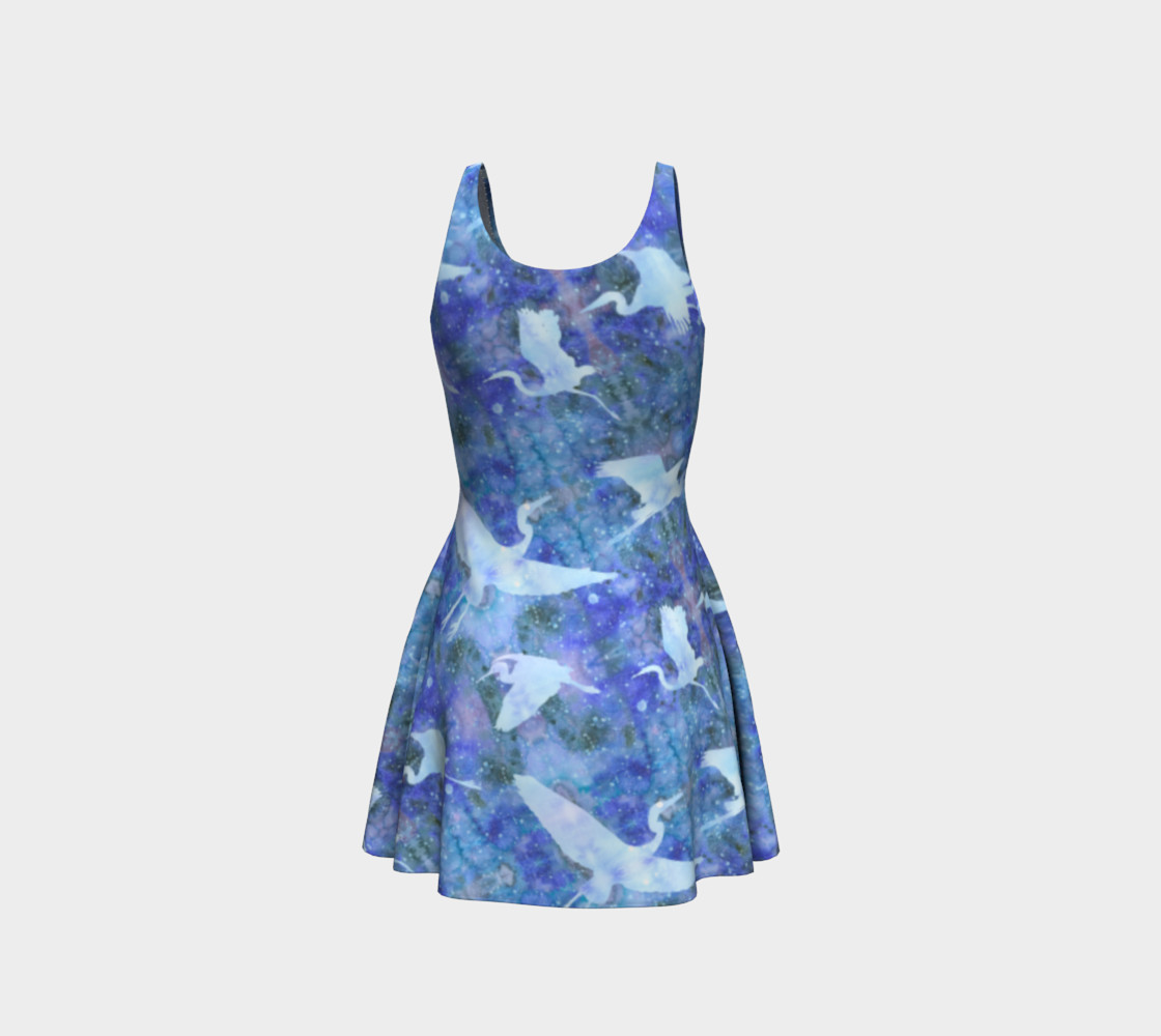 Starry Cranes - Flare Dress preview #3