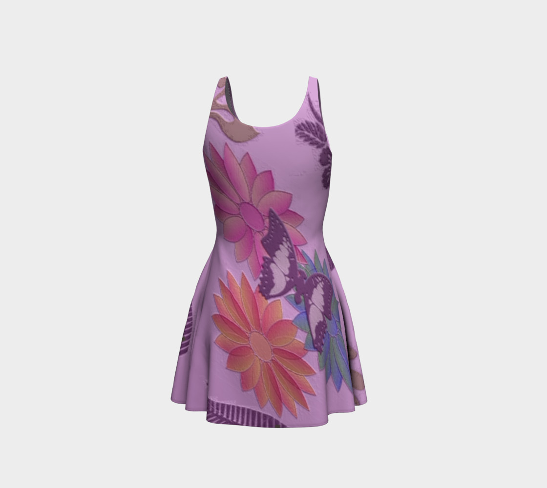 Faux Embossed Flower Flare Dress 106-3 preview #3