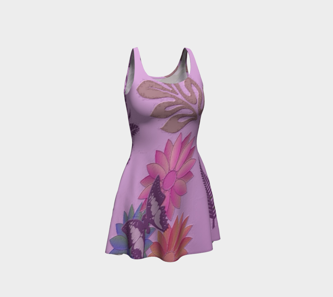 Faux Embossed Flower Flare Dress 106-3 preview #1