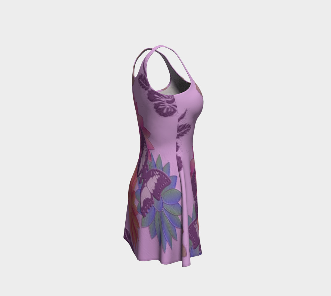 Faux Embossed Flower Flare Dress 106-3 preview #4