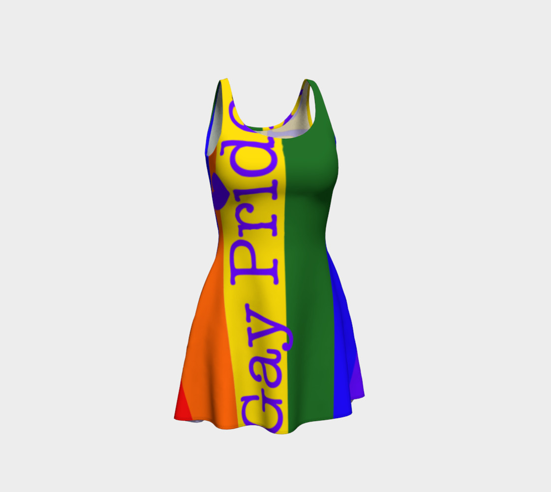 Gay Pride Love Flared Dress 3D preview
