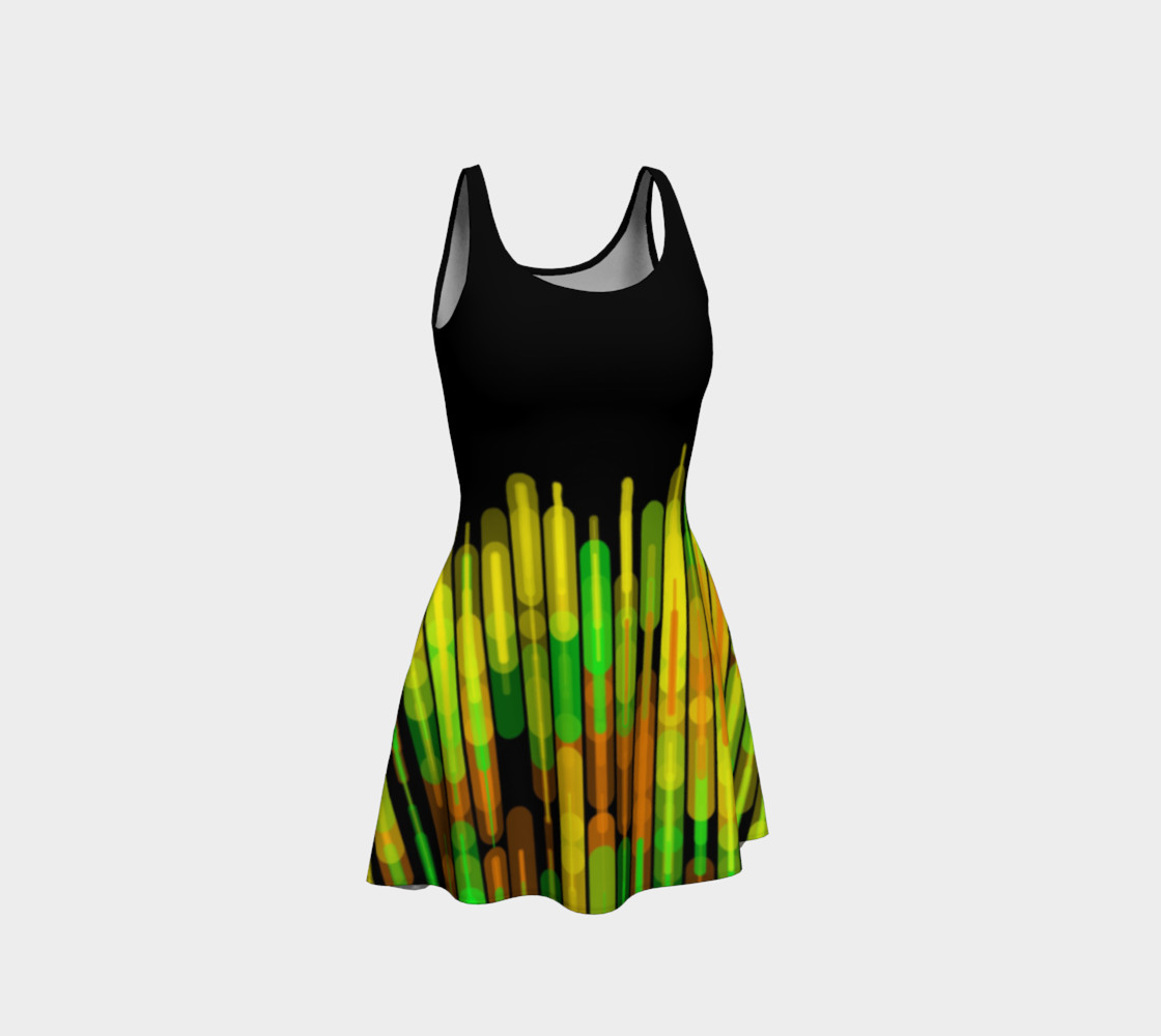 Strobed Lights Black Flare Dress preview #1