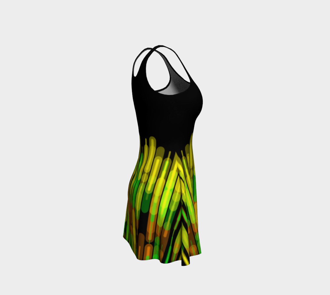 Strobed Lights Black Flare Dress preview #4
