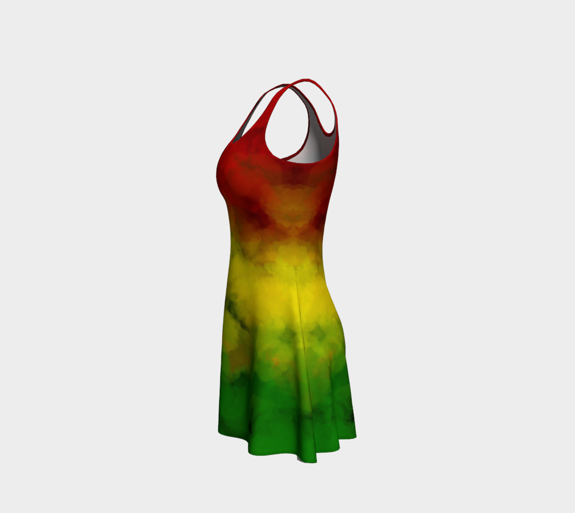 Rasta Watercolor Flare Dress preview #2