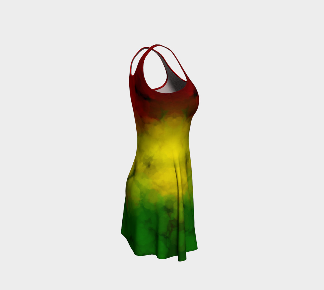 Rasta Watercolor Flare Dress preview #4