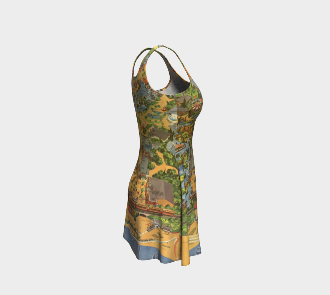 Disneyland Vintage Map Flared Dress 000752 preview #4