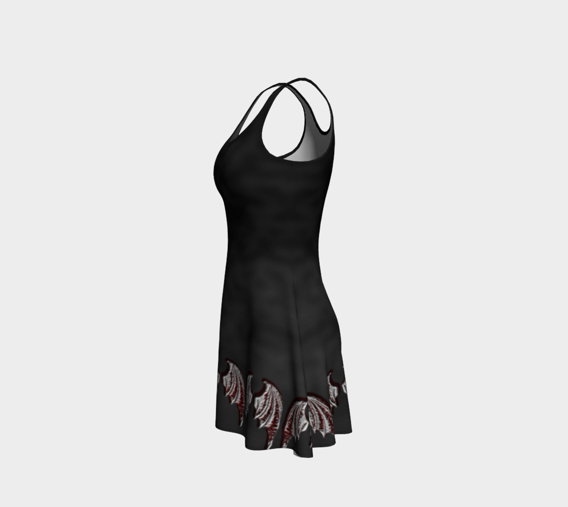 Aperçu de Vampire Wings Border Gothic Flare Dress by Tabz Jones #2