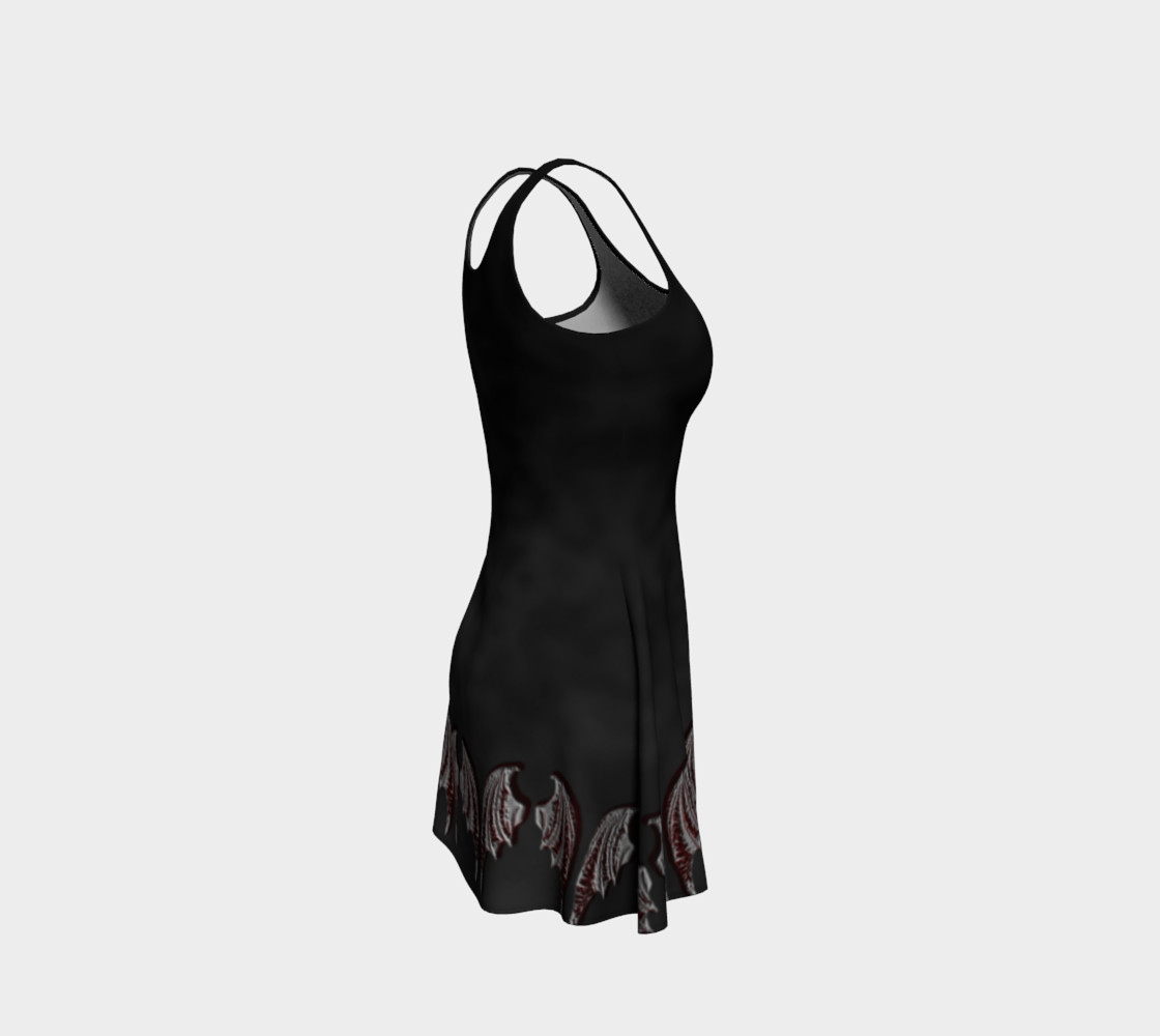 Aperçu de Vampire Wings Border Gothic Flare Dress by Tabz Jones #4