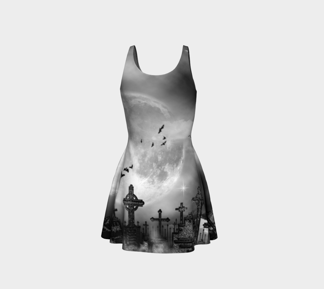 Night Flight Gothic Print Dress by Tabz Jones preview #3