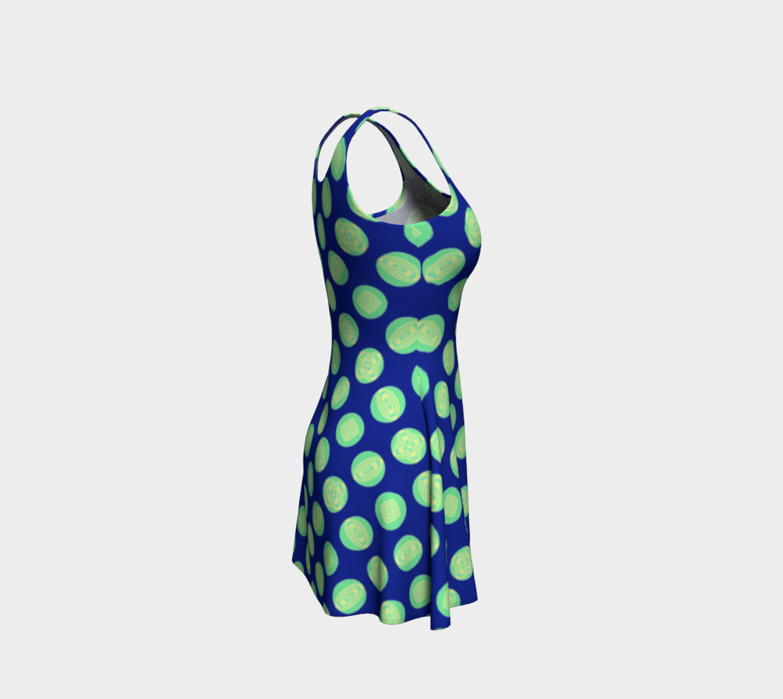 Retro Green Yellow Circles on Blue preview #4