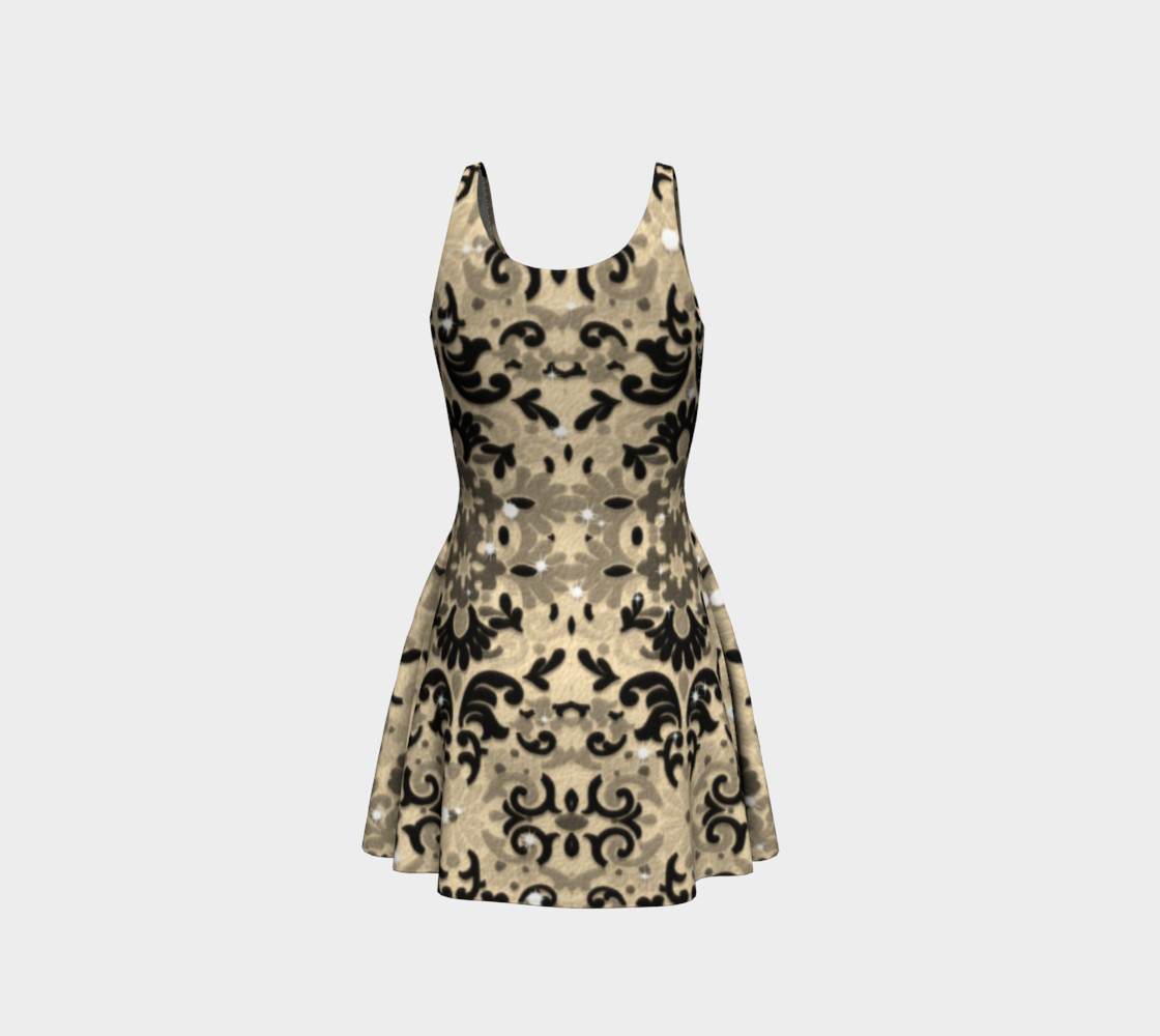 Black Glitter Lace Print Dress by Tabz Jones  preview #3
