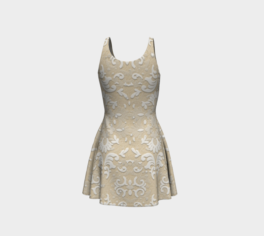 White Glitter Lace Print Dress by Tabz Jones preview #3
