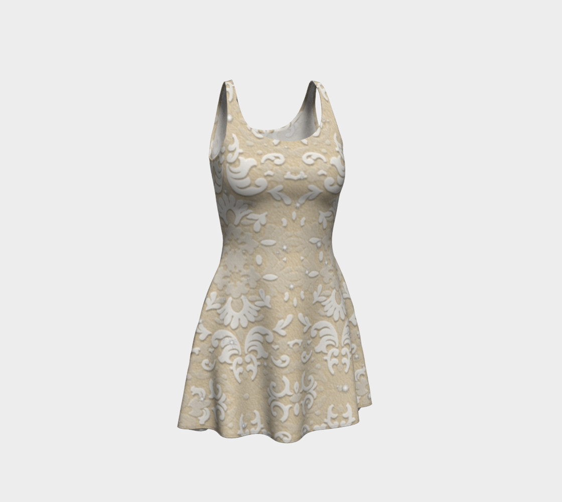 White Glitter Lace Print Dress by Tabz Jones preview #1