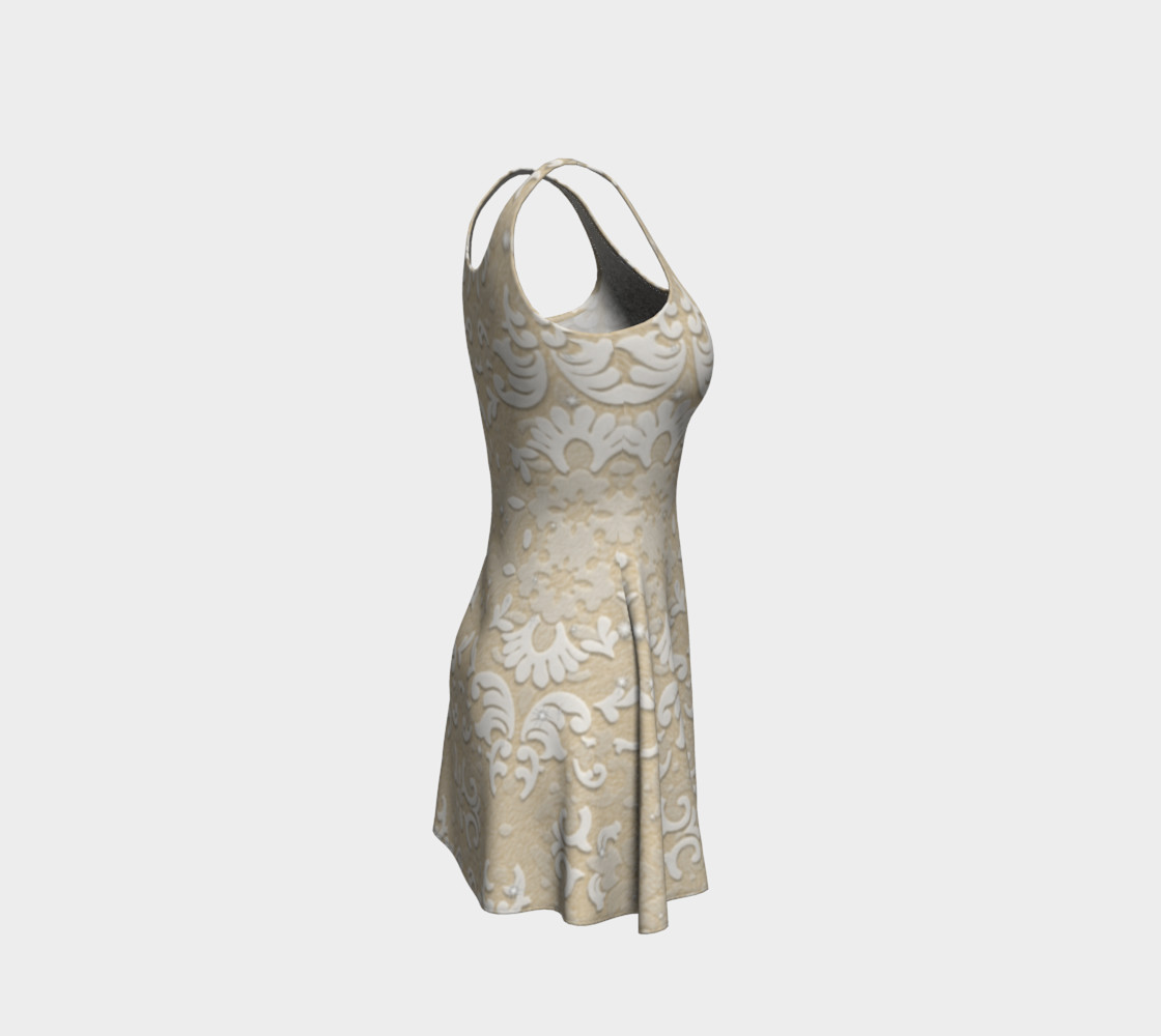 White Glitter Lace Print Dress by Tabz Jones preview #4