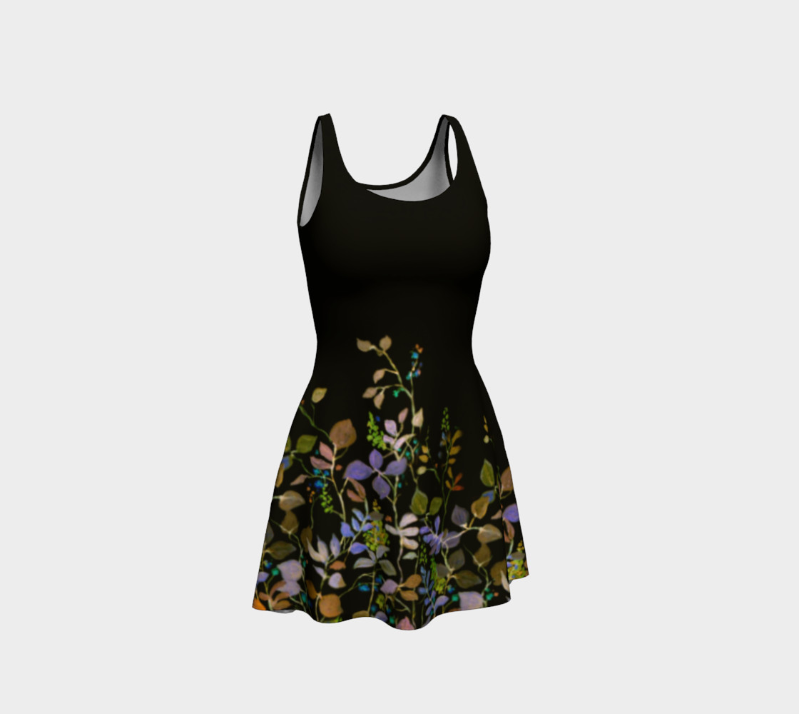Midnight Garden Flare Dress 3D preview