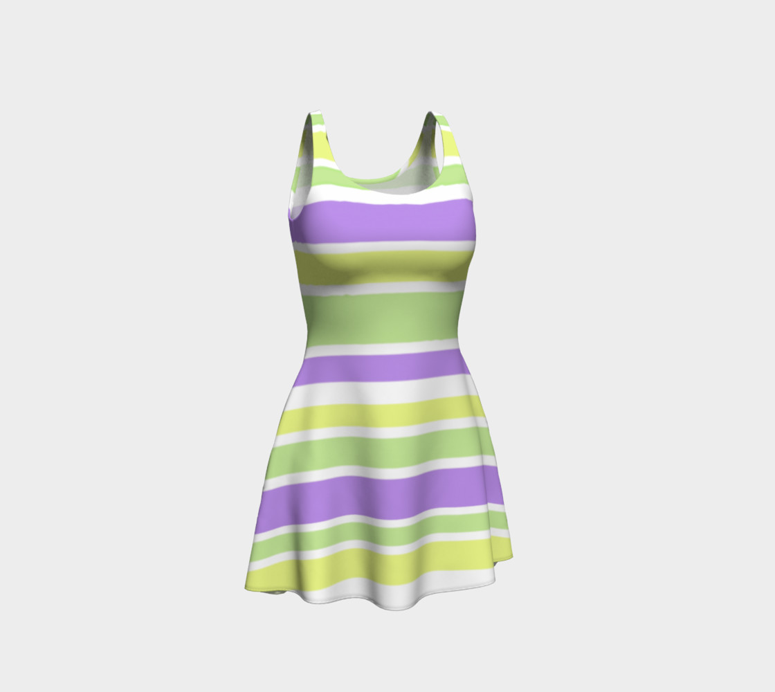 Bright Green Yellow Purple Stripes 3D preview
