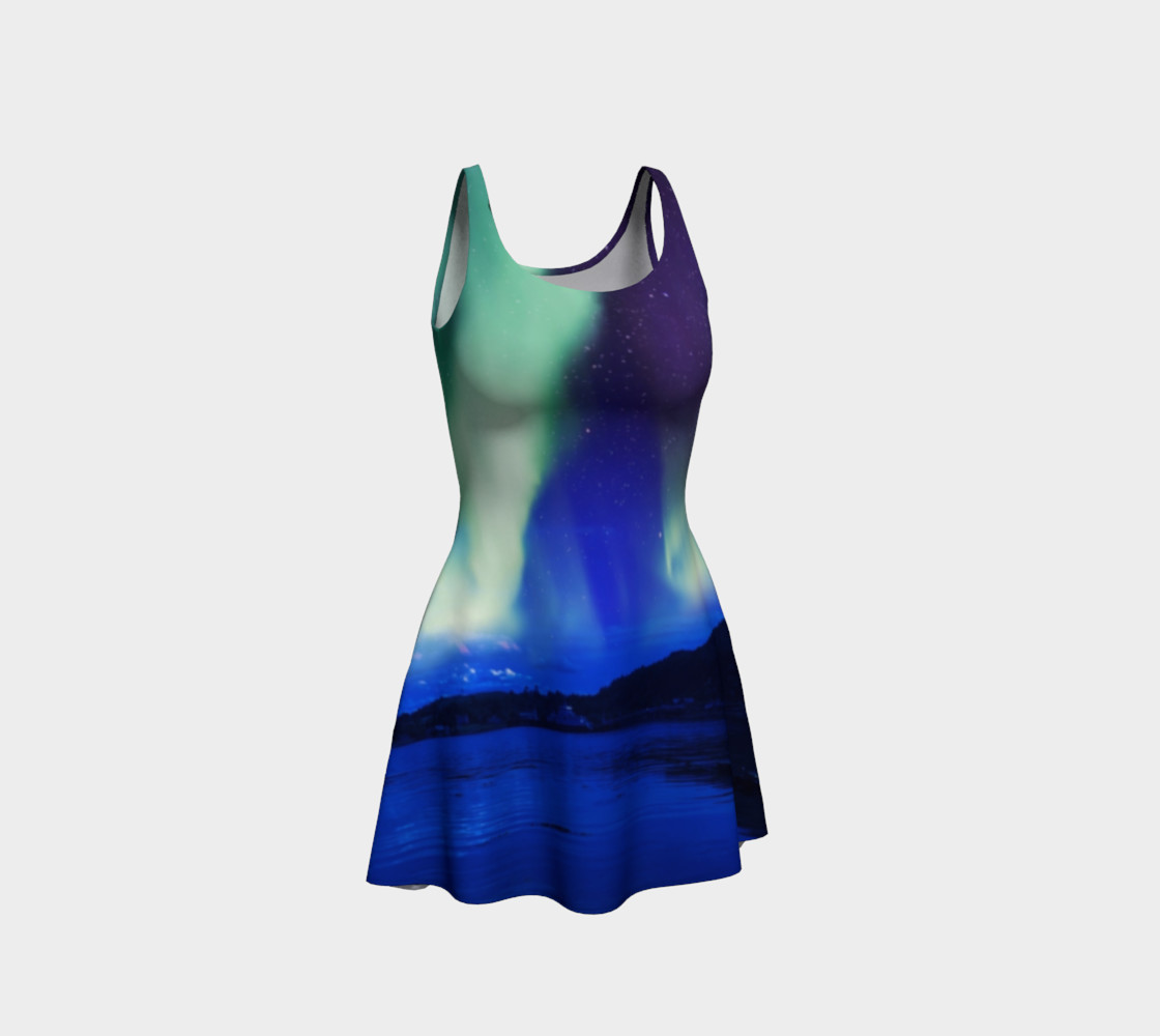 Electric Blue Northern Lights Flare Dress #2 preview #1