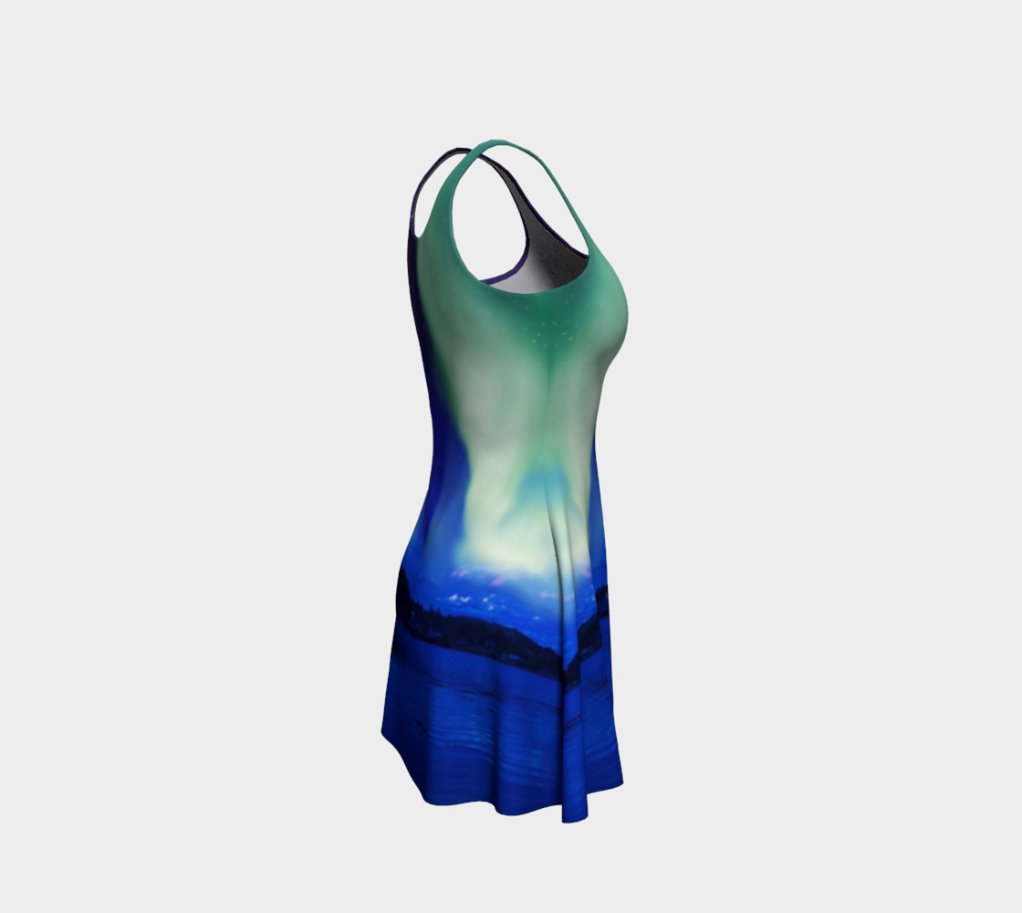 Electric Blue Northern Lights Flare Dress #2 preview #4