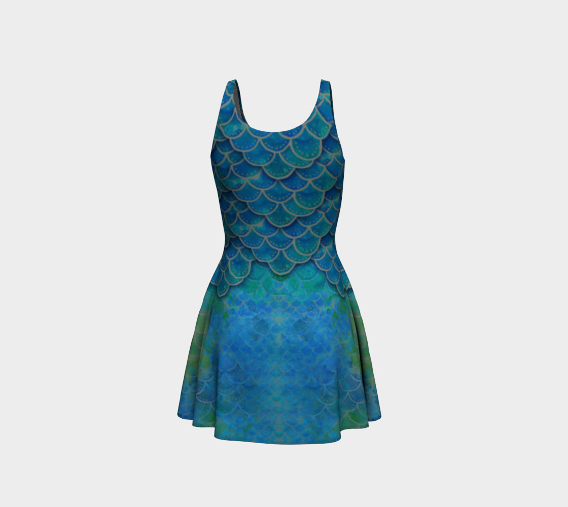Mermaid Scale Flare Dress No. 1 preview #3