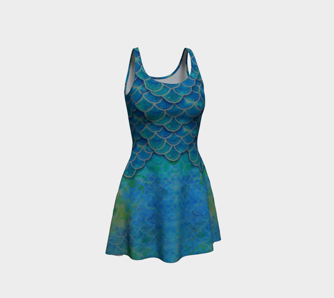 Mermaid Scale Flare Dress No. 1 preview #1