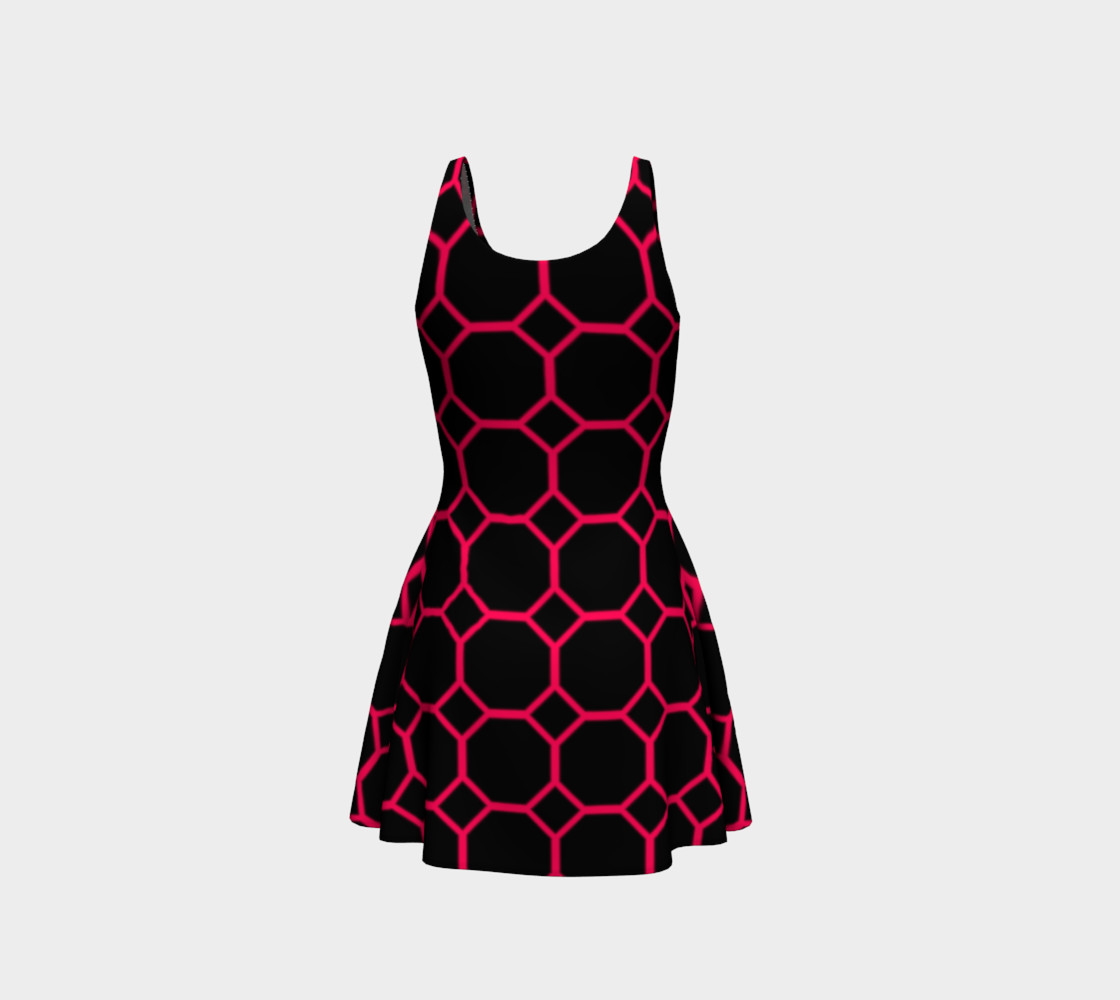 Hot Pink Honeycomb Flare Dress preview #3