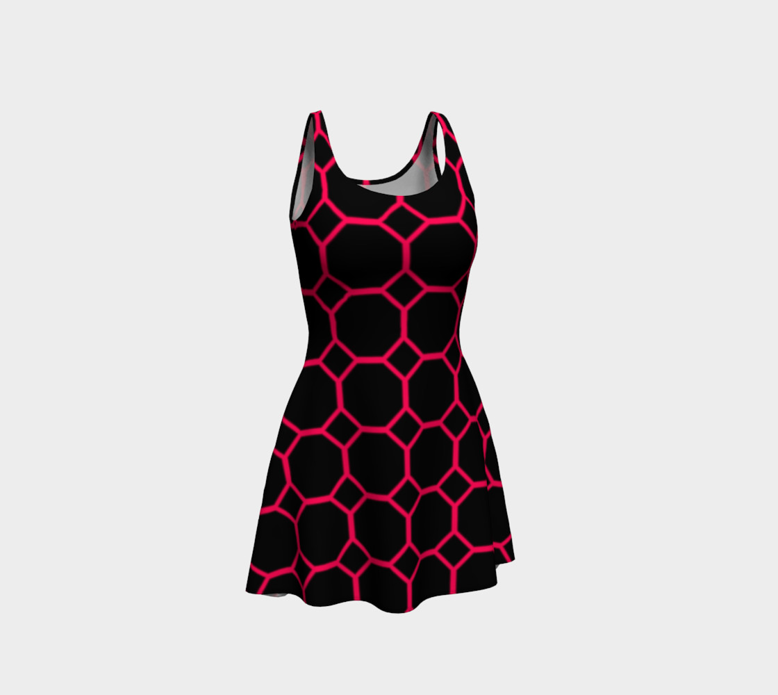 Hot Pink Honeycomb Flare Dress preview #1