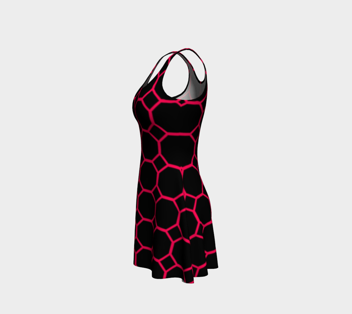 Hot Pink Honeycomb Flare Dress preview #2