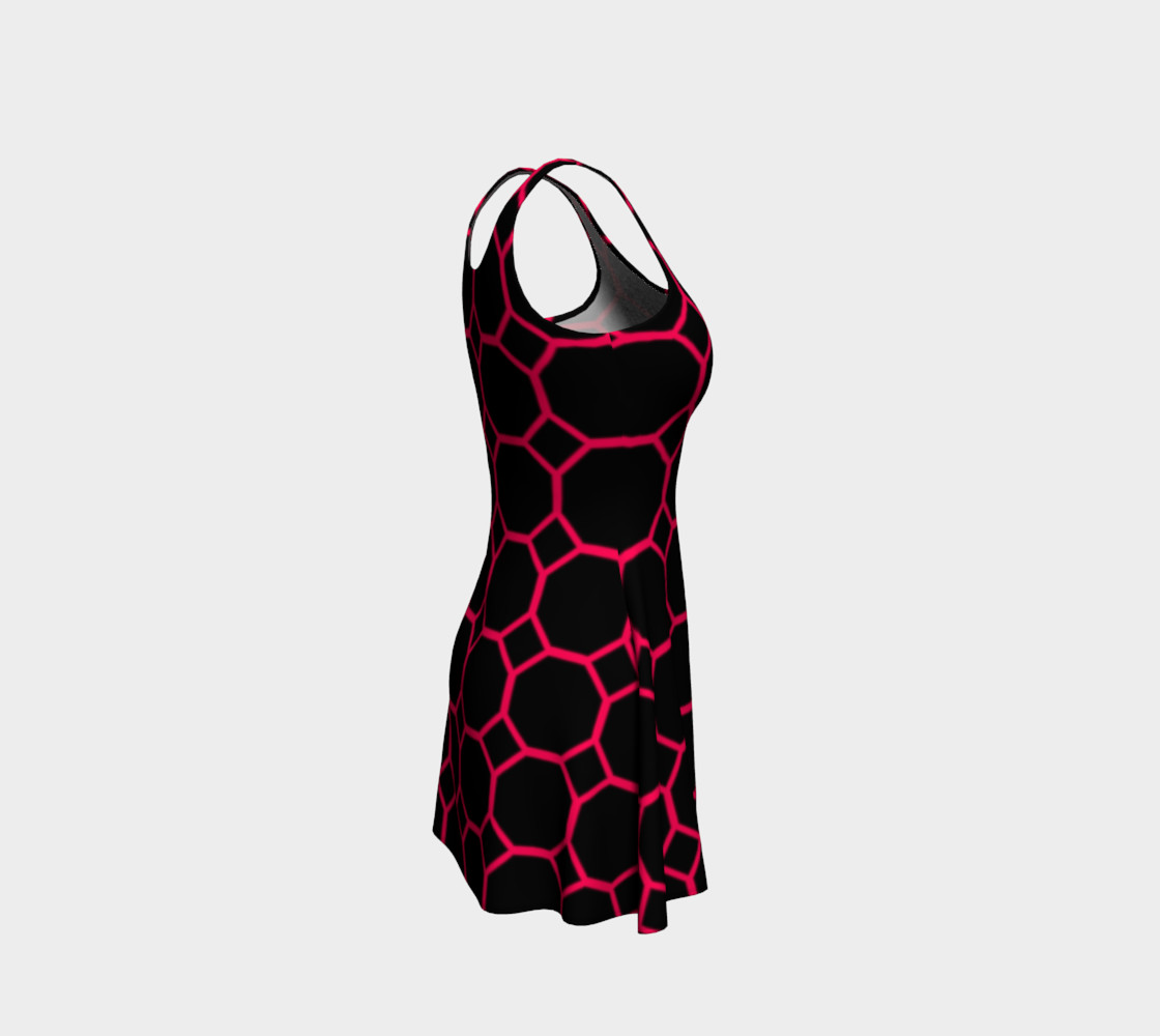 Hot Pink Honeycomb Flare Dress preview #4