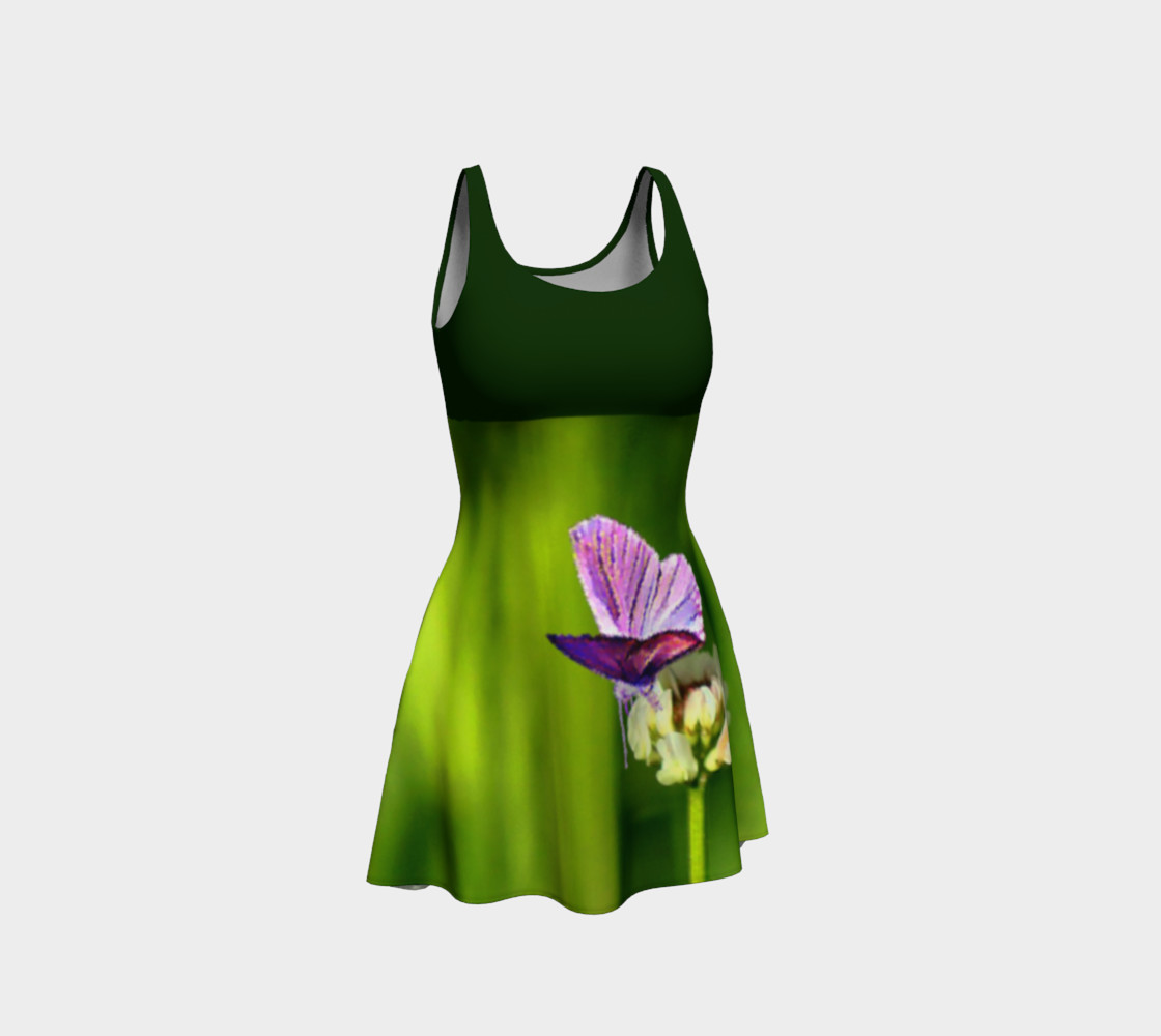 Butterfly on a Flower Dress - Green preview #1