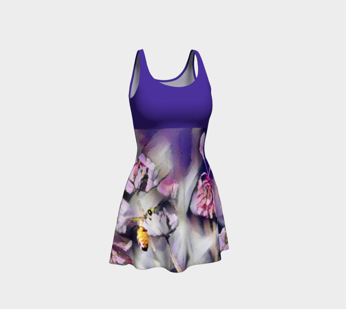 Bee Behind a Flower Dress - Blue preview #1