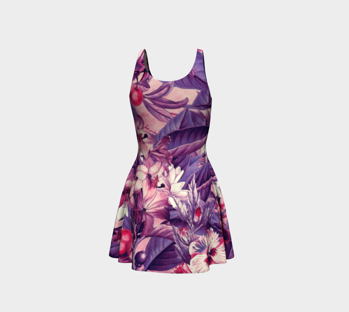 fruits and flowers flare dress preview #3