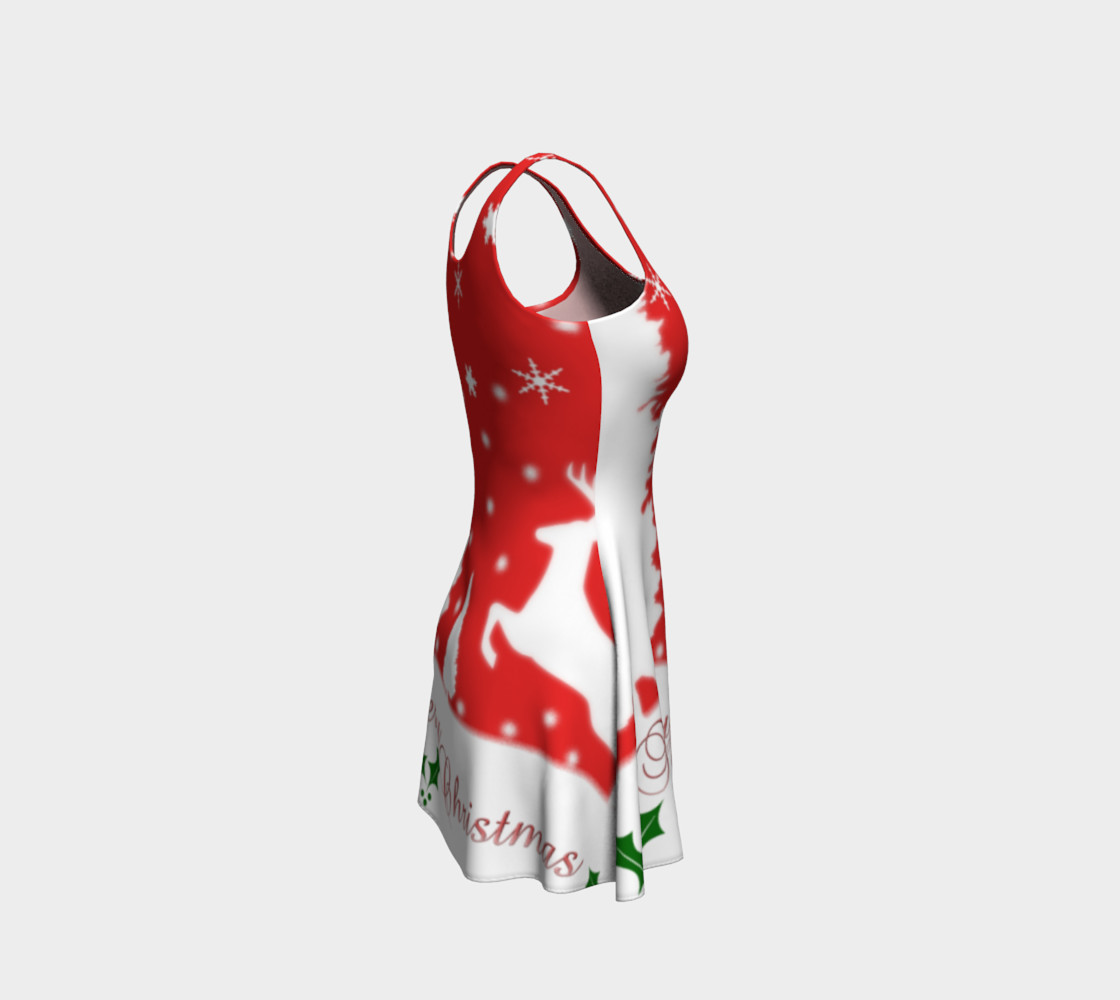 Merry Christmas Winter Snowflakes Flare Dress preview #4