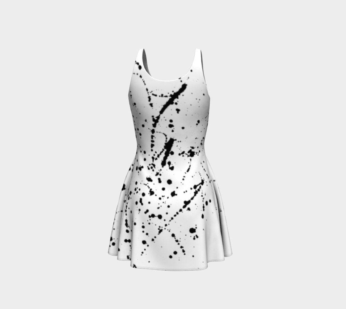 Ink black splashes dress. preview #3