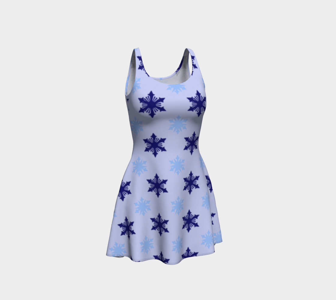 Frosty Snowflakes Flare Dress 3D preview