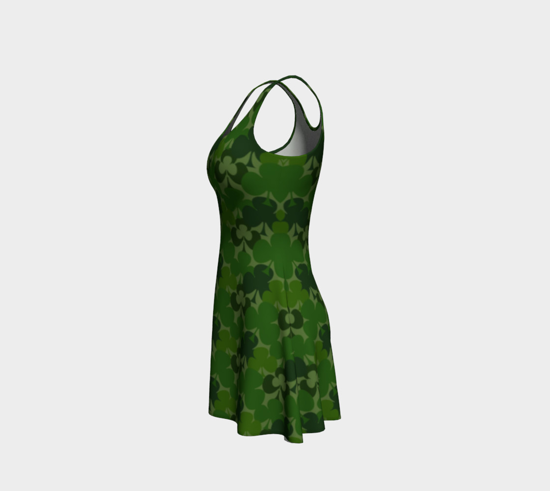 Green Shamrocks Flare Dress preview #2