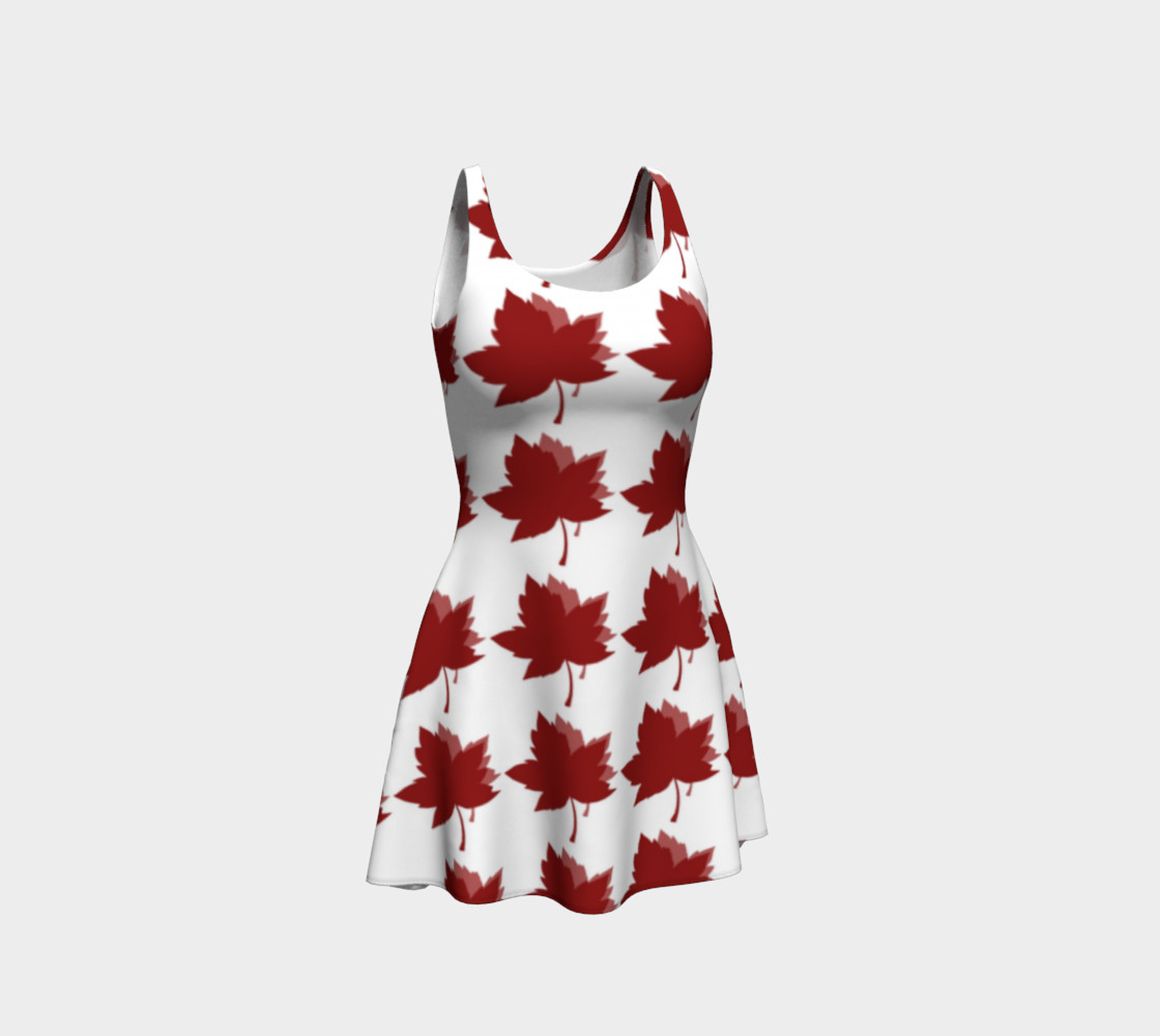 Red Maple Leaves Flare Dress thumbnail #2