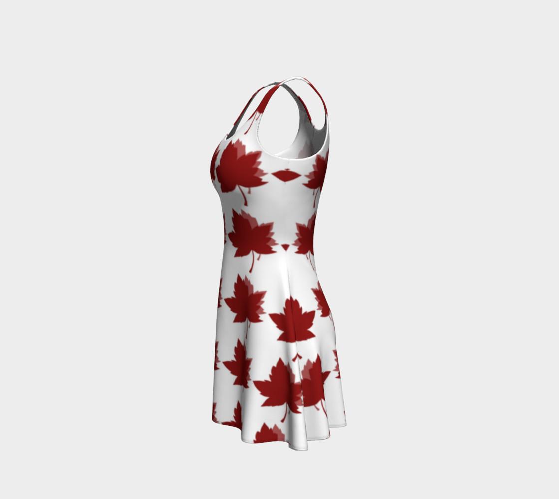 Red Maple Leaves Flare Dress preview #2