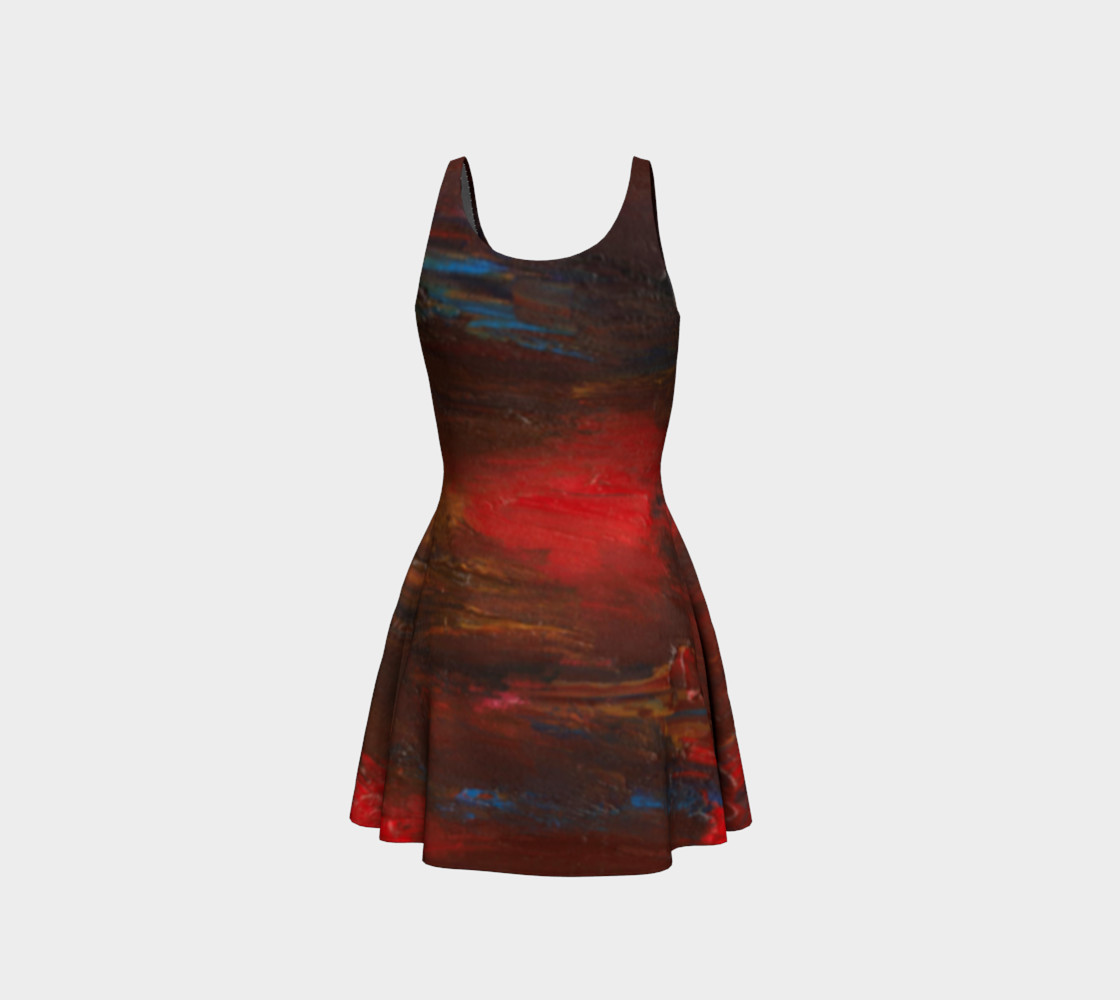 Crimson Ocean Flare Dress preview #3