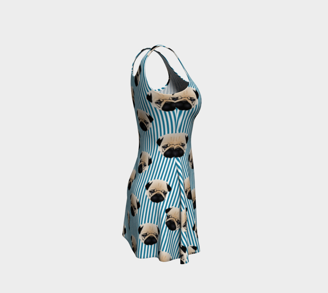 Pugs on Turquoise Stripes preview #4