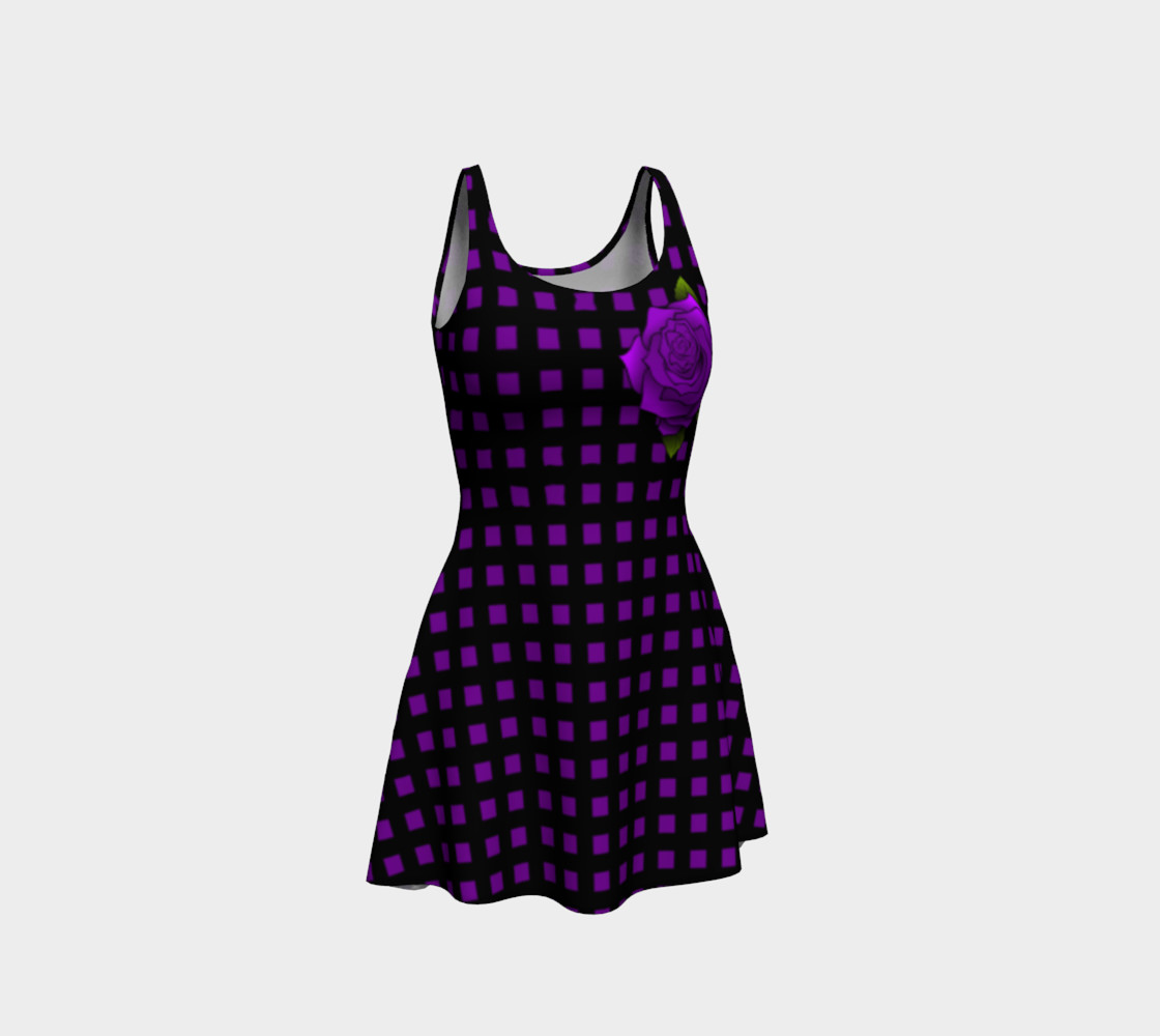 Purple Gingham Rose Dress  3D preview