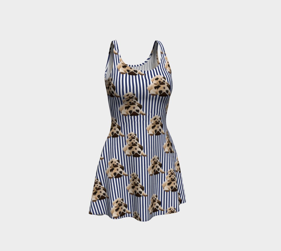 Pugs on Dark Blue Stripes preview #1