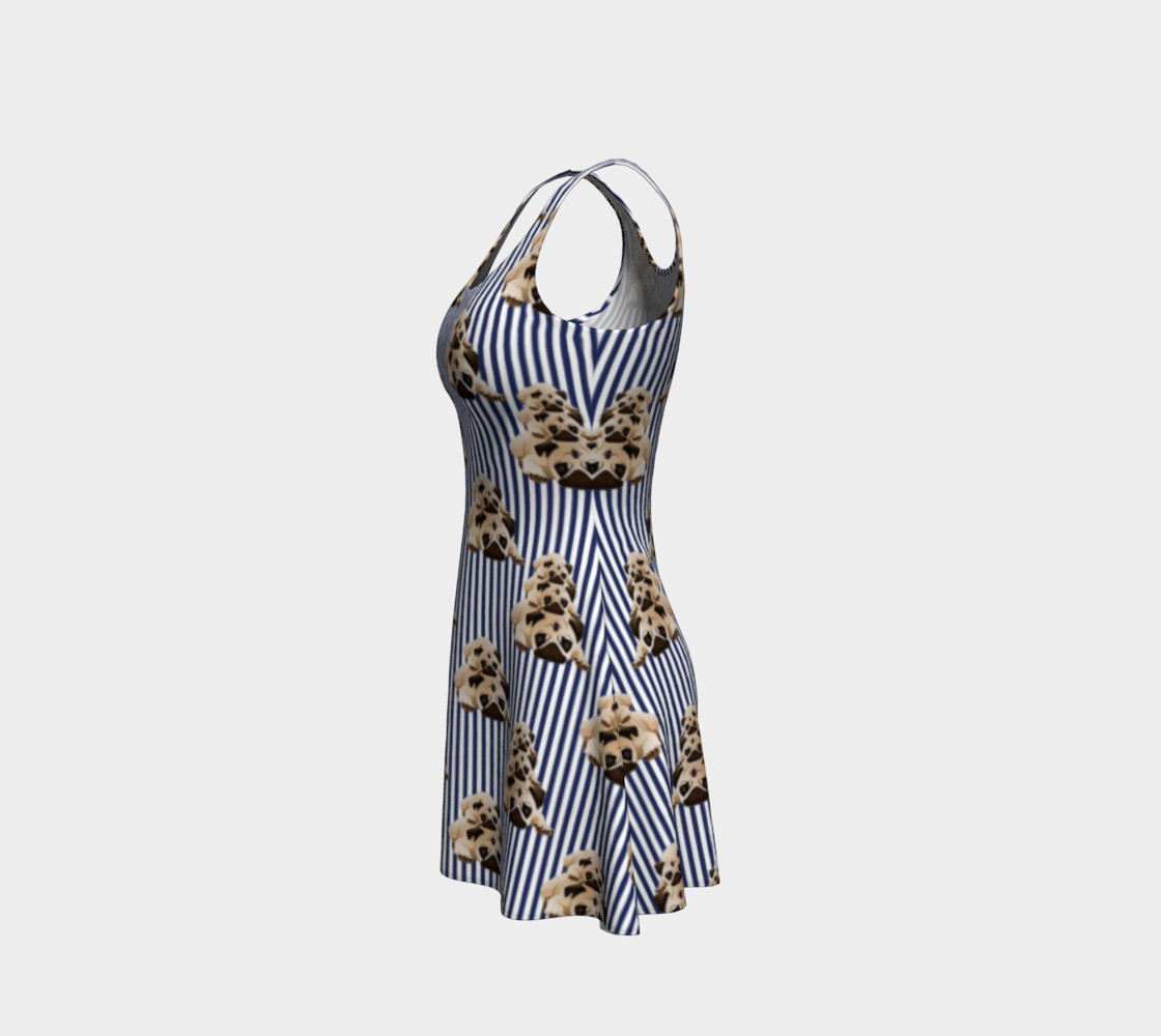 Pugs on Dark Blue Stripes preview #2
