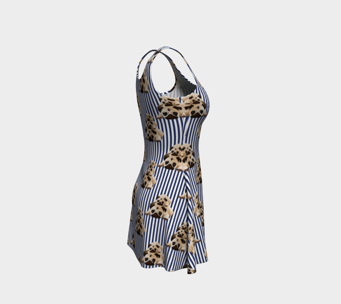 Pugs on Dark Blue Stripes preview #4