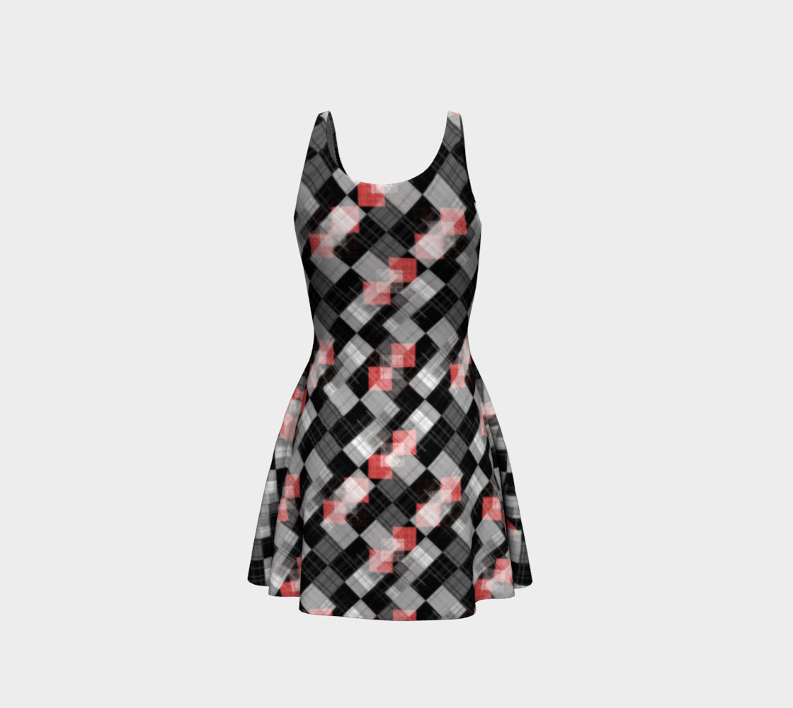 Red Industrial Plaid Goth Dress preview #3