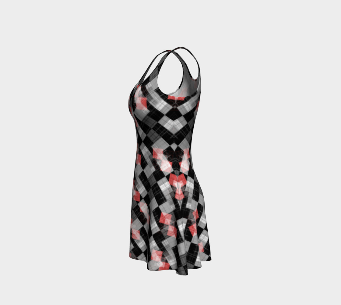 Red Industrial Plaid Goth Dress preview #2