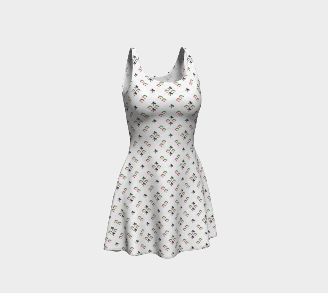Cherries and Bows Retro Pinup Calico Dress 3D preview